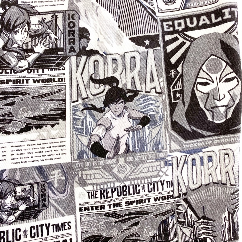 Blackmilk X Avatar Korra Republic City News Cargo Pants Joggers: Black White - Picture 13 of 16